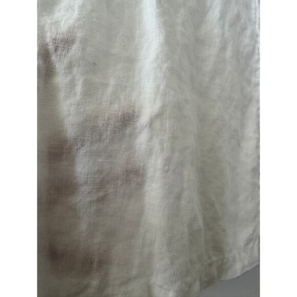 Charter Club White 3/4 Sleeve 100% Linen Embroidered Tunic Top Size Small - Picture 10 of 11